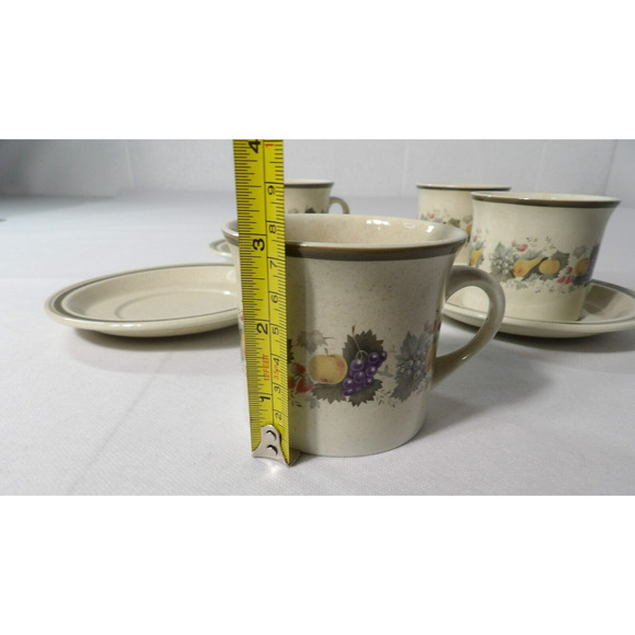 Royal Doulton Harvest Garland Cups Saucer Set of 4 Vintage 1976 Lambeth Stonewar - Picture 10 of 10